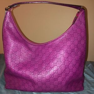 Authentic Gucci Hobo Purple Leather Bag